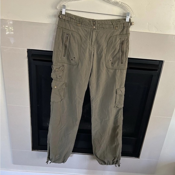 Da-Nang Surplus Vtg Cargo Pants Women’s S Silk Y2K Grunge green military EUC - Picture 5 of 12